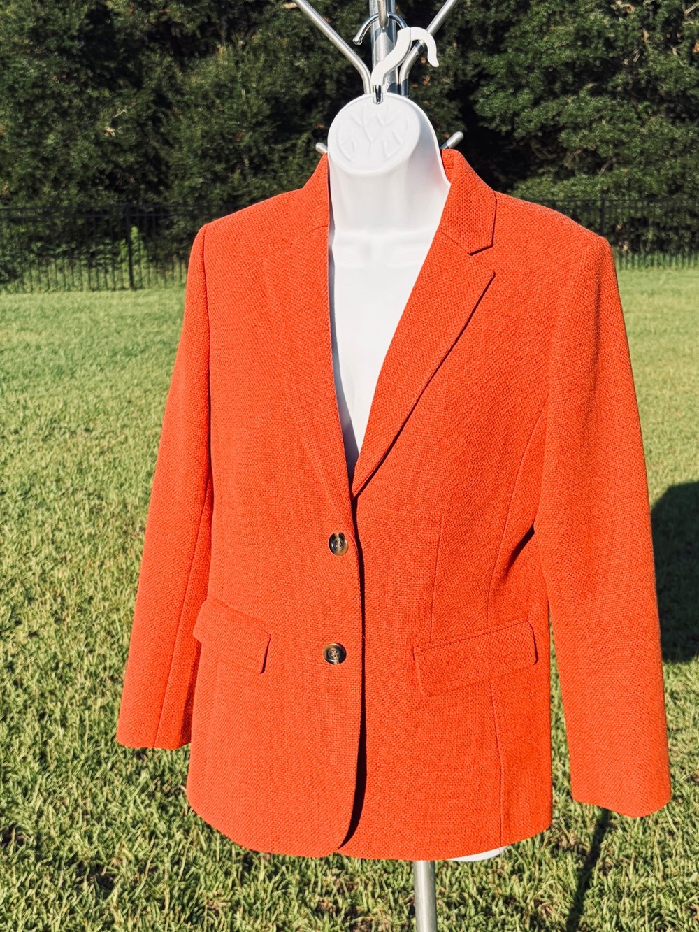 Ann Taylor The Greenwich Orange Tailored Blazer Jacket